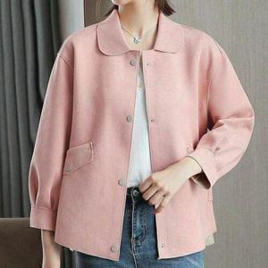 [끌레아]가을여성자켓 여성 캐주얼 봄 가을 간절기 카라 자켓 아우터 핑크 여성캐주얼정장