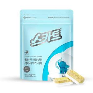 [유한킴벌리]스카트 올인원 타블렛 식기세척기 세제 10g x 60개 무향 식세기