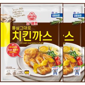 [오뚜기] 오쉐프 통살그대로 치킨까스(닭가슴살 65.35) 1kg x 2봉