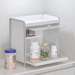 코드리빙 철제 슬라이딩 수납함 영양제 약통 정리 보관함 클린업스토리지 화이트 STR-3-C4MWH