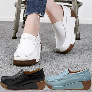 [마리오탈라리코]여성로퍼 컴포트화 천연소가죽 통굽 키높이로퍼 5cm굽