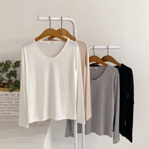 헤이븐 / 1+1 너빗 레이온 스판 이너 긴팔 티셔츠