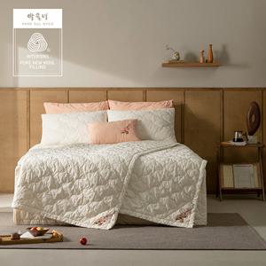 [Q 이불겸패드1장]박술녀 한울  호주산  양모 100%  프린트 워싱 누빔이불