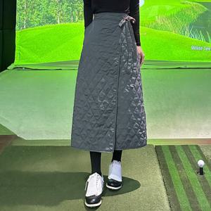 내추럴모드 / 골프패딩스커트 겨울골프치마 랩스커트 방풍 방한 레이어드 누빔