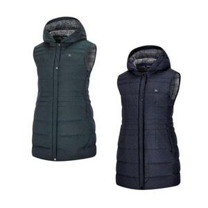 [비티알]비티알 여성 겨울 구스폴 안감 경량 골프 롱패딩 후드 조끼 1904VB715W