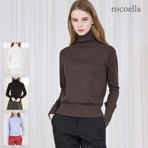 [로코엘라] 이츠 플레인 소프트 여성 터틀넥 데일리 풀오버
