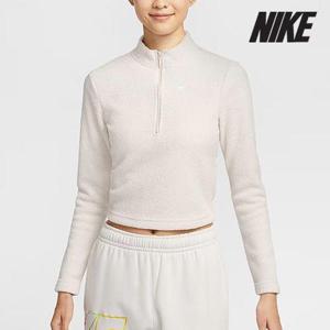 [나이키]여성용 티셔츠 /U7- FV8029-104 / 우먼스 피닉스 플러시 슬림 긴팔 코지 플리스 하프집 탑