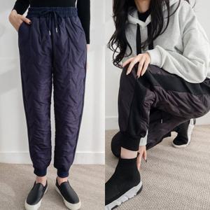 ★패딩바지2종세트★밴딩조거 패딩바지 2종세트 (블랙+네이비)