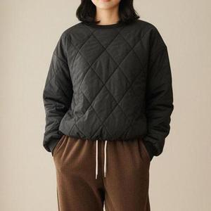 [디자이어로즈]여성 퀼팅 패딩맨투맨 겨울티셔츠