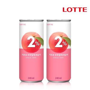 롯데칠성 2프로복숭아 제로 240mL 60캔