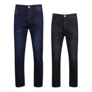 보스케 남성 겨울 골프웨어 편한 스트레치 데님팬츠 골프기모바지