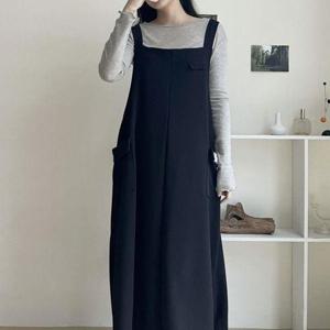 [567스타일]건빵 멜빵 빅사이즈원피스 뷔스티에 임산부원피스 만삭 77사이즈 가을