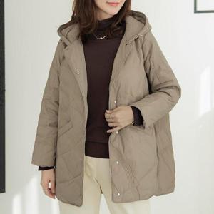 [데드라](~88size)하프버튼후드덕다운패딩 OUD6103_DC