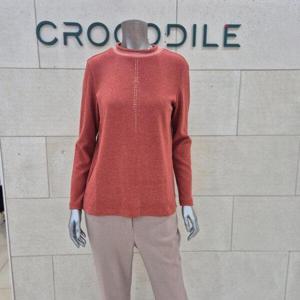 [크로커다일레이디]독특한 넥라인 포인트 반목 긴팔티셔츠_BP