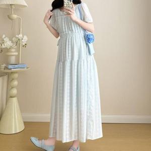 [쿠잉]플라워자수 롱원피스 임부복/하객룩/임산부원피스