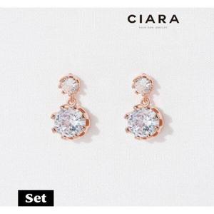 [씨아라][귀걸이+목걸이SET] CIARA 14K Perego 오또 빅캐럿스톤