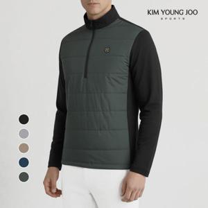 [김영주 스포츠]김영주스포츠 남성 패딩기모티셔츠 골프티셔츠 겨울 방풍 발열 등산 반집업 KRMT6132