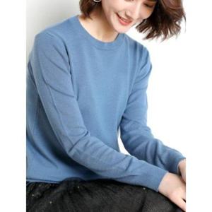 [메이비누스]6컬러 기본 긴팔 니트 티셔츠 라운드넥 (블랙 베이지 아이보리 옐로우 블루 핑크)