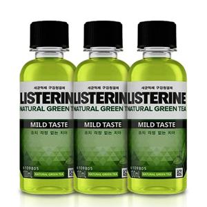 리스테린 내추럴 그린티 마일드 100ml x 3개 / 순한맛 / 휴대용