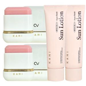 [홈쇼핑 동일] 가히 선스틱 썬스틱 캐비어 CV 씨브이 샤인핏 2개+선로션 50ml 2개