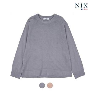 [닉스키즈][닉스키즈] 여아 플레인 조직 오버핏 라운드 풀오버 니트_FKPWCWR901P