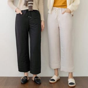 [빠른배송] 보온가득 포인트 패딩 와이드 팬츠