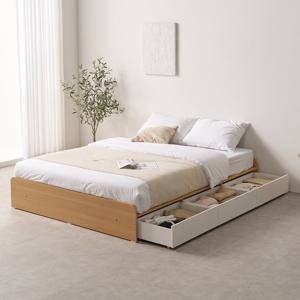 (착불) 필드 무헤드 3단 통서랍 원룸 수납 침대프레임 Q