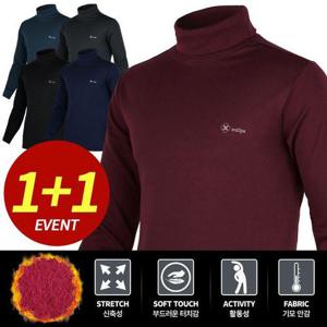 기능성 스판 약기모 긴목 폴라 티셔츠 1+1