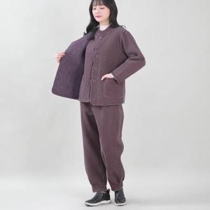 [애비뉴투지]담 누빔 기모 천연염색 퀼팅 솜 겨울 개량한복 생활한복 상하조끼 3종세트 남여공용 H02542
