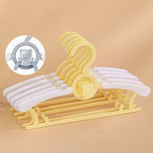 곰돌이 길이조절 행거 늘어나는 옷걸이 의류 옷정리 아동 유아 논슬립 옷걸이 옐로우 10개세트 F673