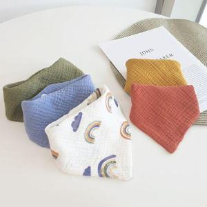 [우주아이]무지개요루 삼각스카프빕 5종세트 / 아기 유아 턱받이 스카프