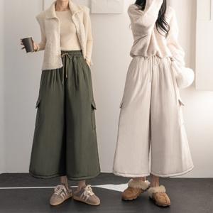 도톰 와이드 카고패딩 벌룬팬츠