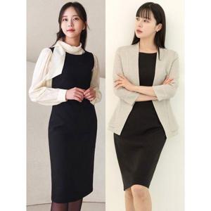 [더웨이나인]짱짱 민소매 정장원피스 나시원피스 면접 h라인 기본 오피스룩 오피스 미친스판 슬리브리스 ..