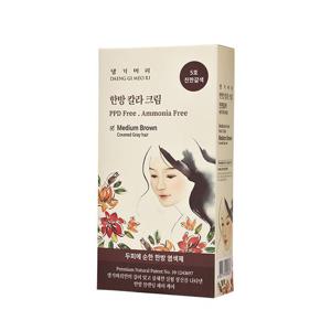 [댕기머리]모발 손상케어 염색약 한방 칼라 크림 5호 진한갈색