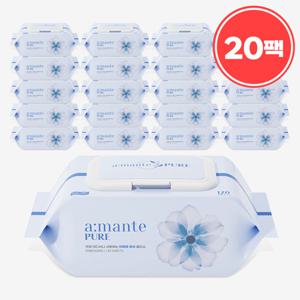 ★★20팩★★ 부드럽고 두꺼운 대용량 물티슈 푸어 120매 20팩