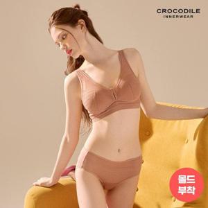 [크로커다일 언더웨어][시크릿세일]올오버 에어리핏 초경량 감탄브라+팬티 2종세트 모카