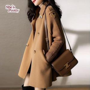 [쉬즈프리티] 고티니트소매모직코트 L까지_여성코트