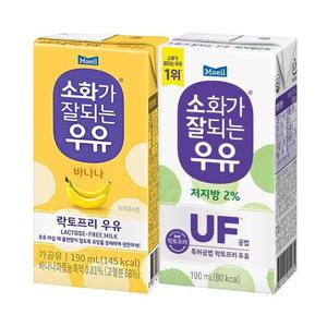 [매일유업]소화가잘되는 저지방우유 +소잘 바나나우유 190ml 48팩