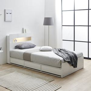(착불) 뉴트 LED 콘센트 슈퍼싱글 3단 서랍형 수납 침대 프레임 SS
