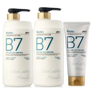B7 안티헤어로스 약산성 탈모 헤어팩 1000ml 2개+200ml