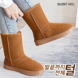 발끝까지 전체 털 따뜻한 겨울 여성 안감퍼 부츠 여자 겨울 털부츠 여성용 털신 방한화 퍼그부츠 미들