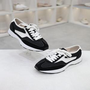 [코디엘루]배색 세무 가죽 콤비 여성 스니커즈 5cm CDSP500683