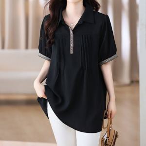 ★특가★[블랙퀸] 러아시 자수 주름 루즈핏 블라우스 blk003456