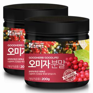 조은약초 프리미엄 오미자 가루 200g x 2통 (총 400g)