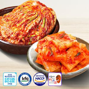 [안동학가산] 모든재료 국내산 별미김치세트 (포기 7kg+석박지 5kg) 아이스박스포장