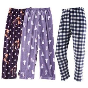 2장세트 제이케이 겨울 방한 남자 여자 일자 밍크 수면바지 잠옷 파자마