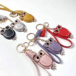 [OFKKQMNS]쥬얼 부엉이 레더 스트랩 테슬 키홀더 키링