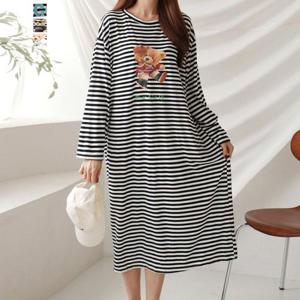 [페이릿] 비르 스트라이프 롱 슬리브 원피스