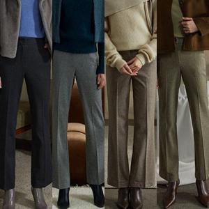 ★2종세트★울헤링본세미부츠컷슬랙스