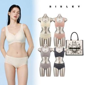 [시슬리 언더웨어] 시슬리 올네트 퓨징 브라 팬티 4세트+ 토트백